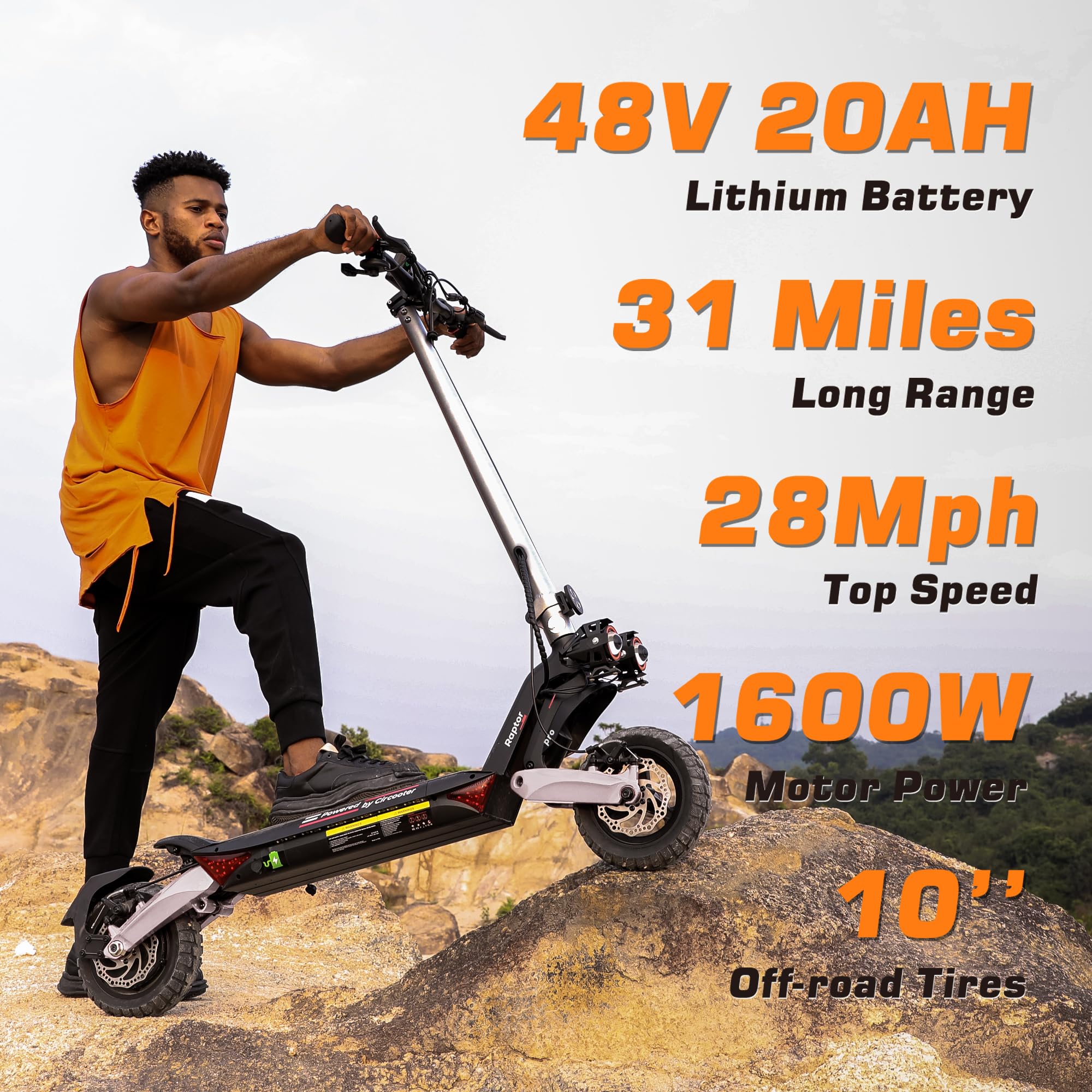 Raptor Pro Peak 2000W Dual Motor Off-Road Electric Scooter